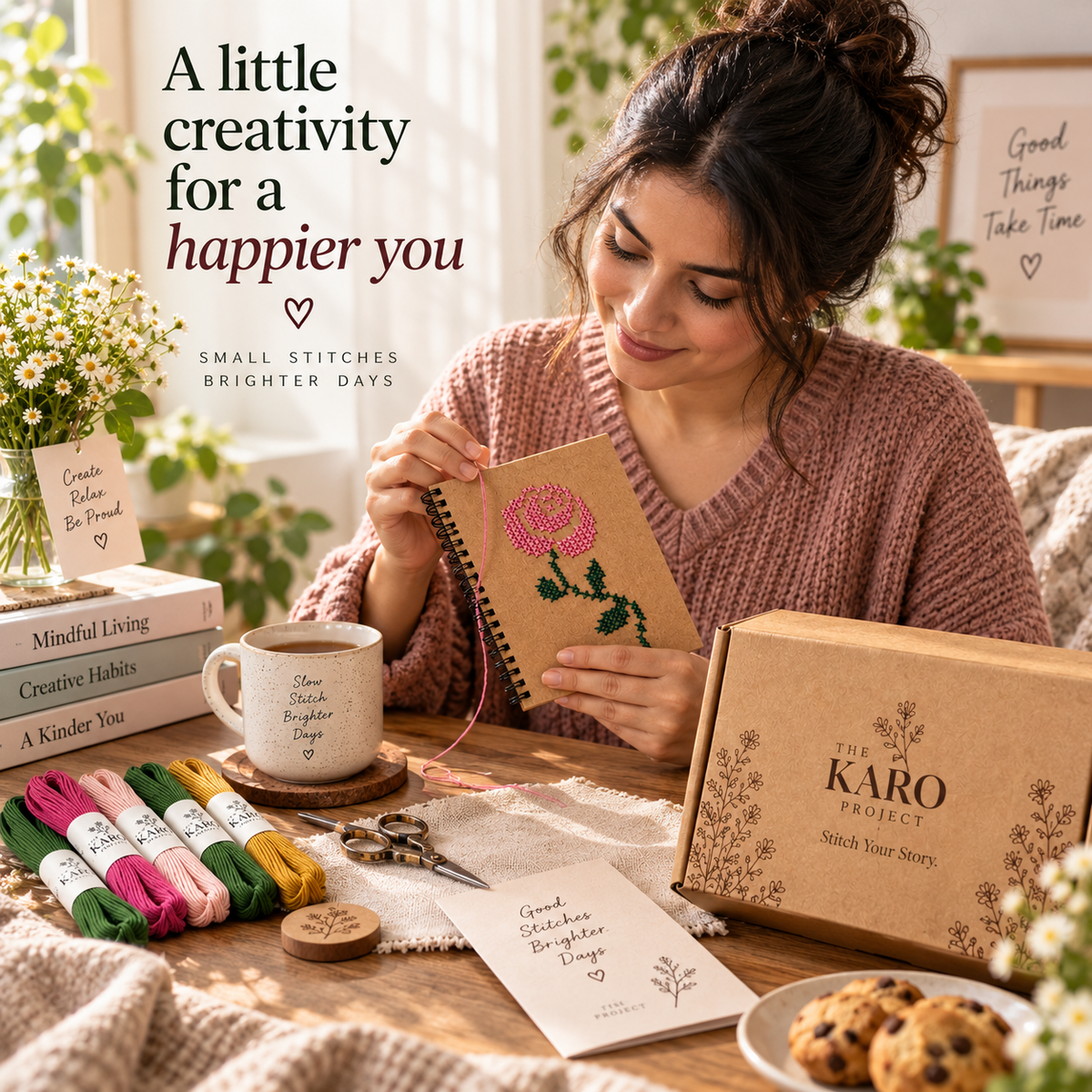 Stitched in Bloom Cross-Stitch Diary Kit