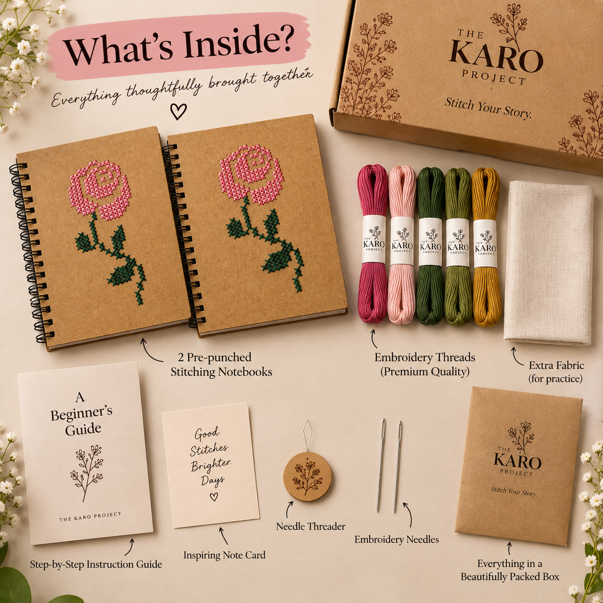 Stitched in Bloom Cross-Stitch Diary Kit