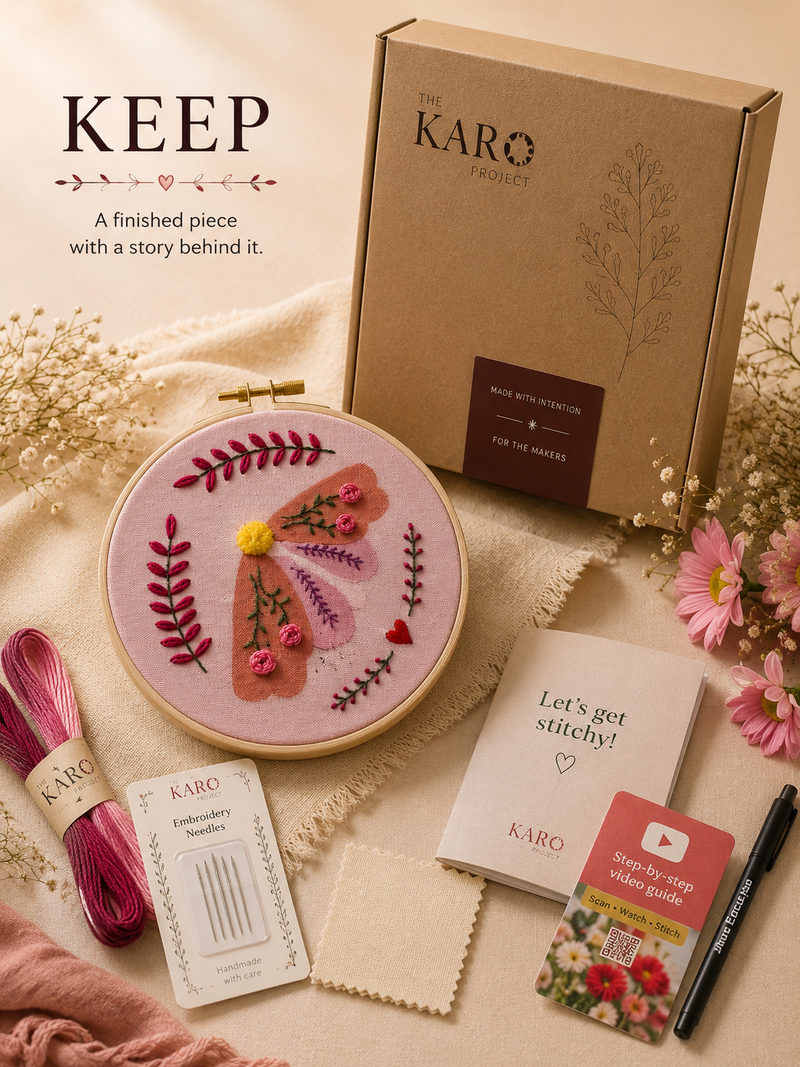 The Wild Bloom Moth Embroidery Kit