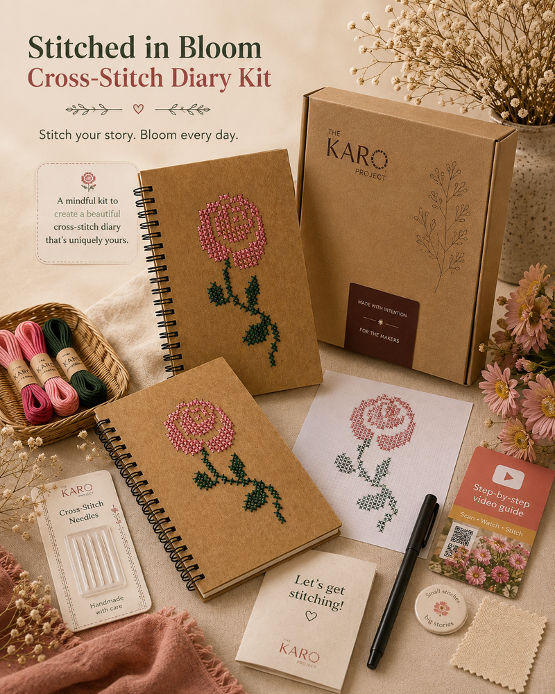 Stitched in Bloom Cross-Stitch Diary Kit