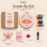 The Wild Bloom Moth Embroidery Kit